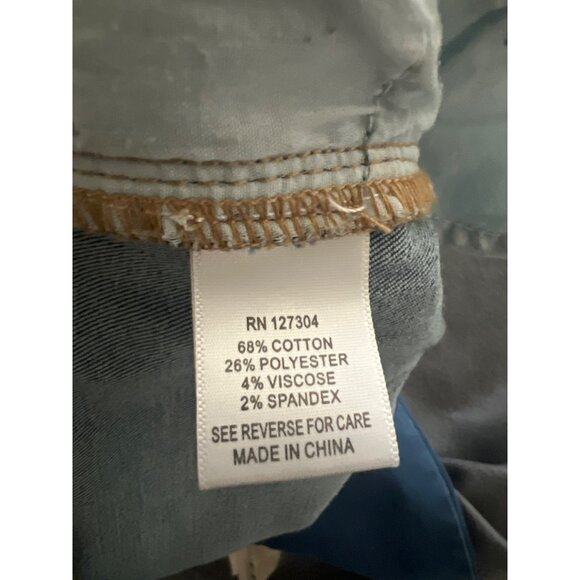 John Mark Raw Hem Crop Jeans Size 14 High Rise Stretch Blue Distressed Denim‎ - Picture 5 of 14